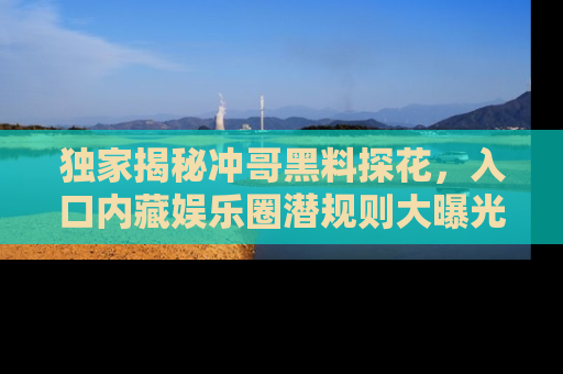 独家揭秘冲哥黑料探花，入口内藏娱乐圈潜规则大曝光