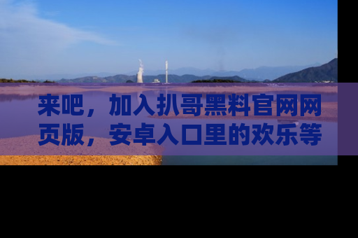 来吧，加入扒哥黑料官网网页版，安卓入口里的欢乐等着你！