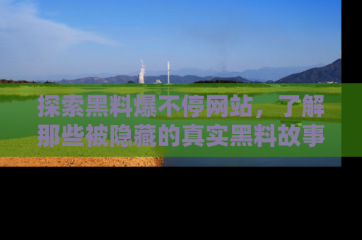 探索黑料爆不停网站,了解那些被隐藏的真实黑料故事