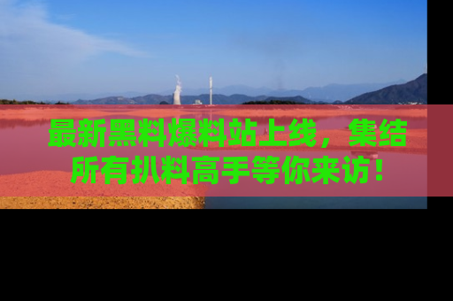 最新黑料爆料站上线,集结所有扒料高手等你来访!
